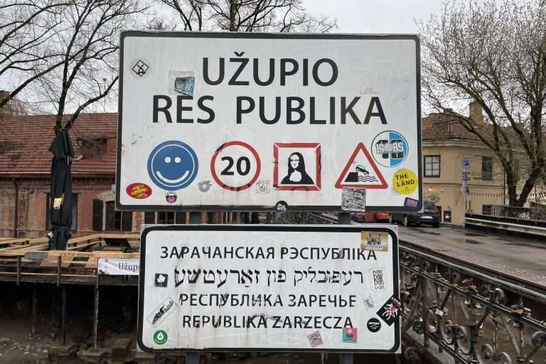 Entrance sign of the Užupis republic