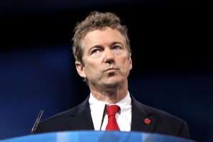 Rand Paul with puckered lips.