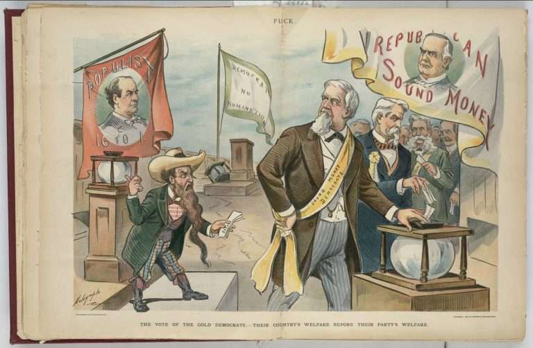 A political cartoon by Louis Dalrymple in 'Puck' depicting Sound Money Democrats voting Republican.