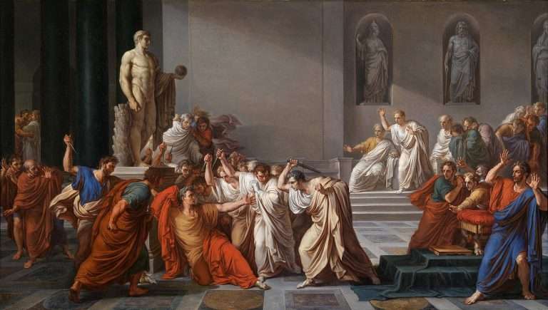 Vincenzo Camuccini: The Death of Julius Caesar painting (1805)