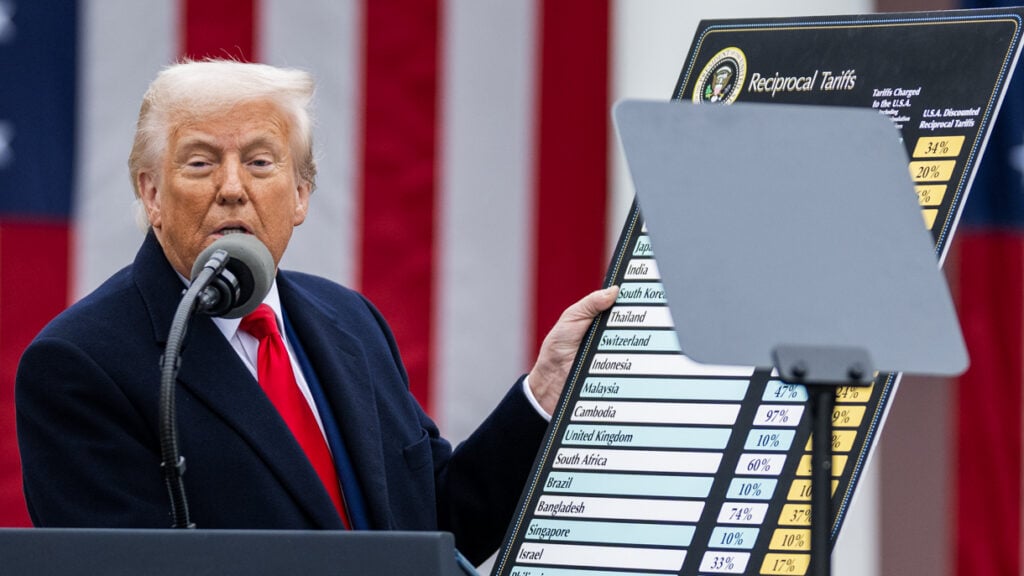 President Donald Trump signs an Executive Order on the Administration’s tariff plans at a “Make America Wealthy Again” event, Wednesday, April 2, 2025, in the White House Rose Garden. (Official White House Photo by Daniel Torok)