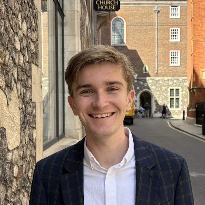 portrait of Sebastian Charleton in the street in Cambridge