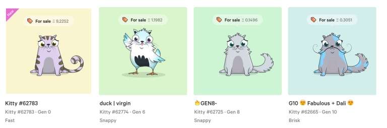 Breeding Digital Pets on the Blockchain